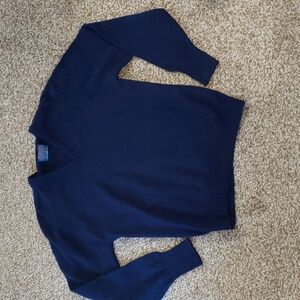 VTG Pendleton Men's Wool Sweater Navy Blue V-Neck Size L